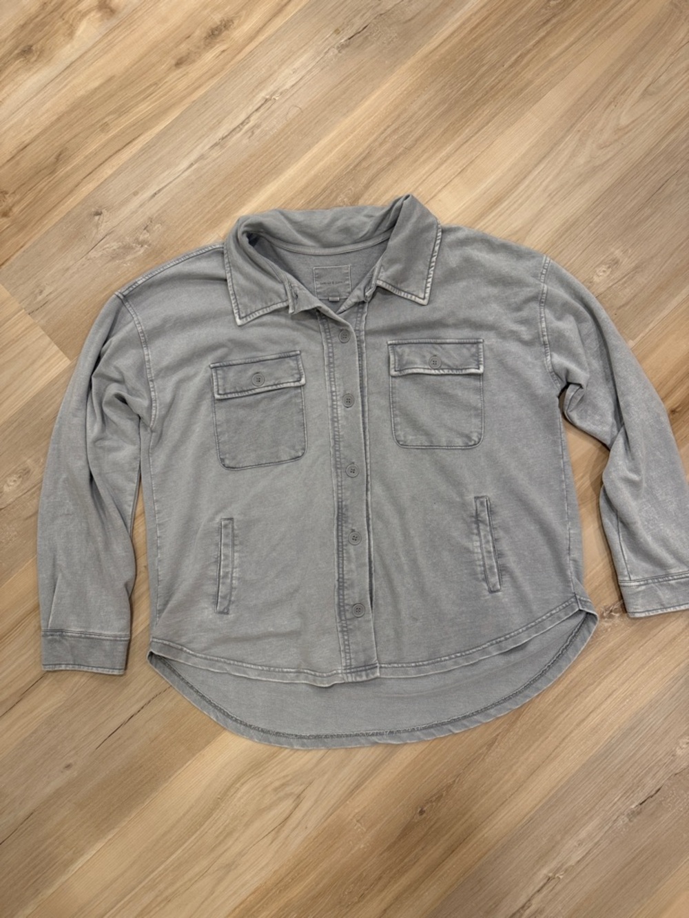 Thread & Supply Cyprus Jacket Washed Gray Button-Up Utility Jacket - Picture 2 of 4